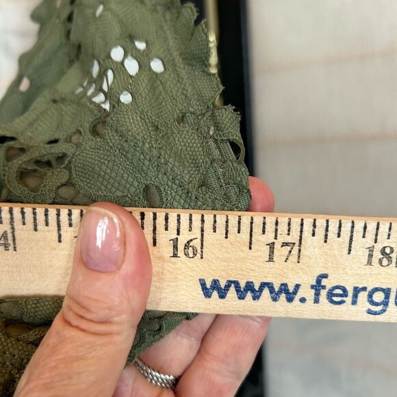 AERIE Olive Lace Forest Fairycore Bralette Crop Top Sz Lg - Picture 5 of 9